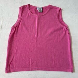 Lilly Pulitzer Pink Sleeveless Knit Sweater Crewneck Vest Top Size S